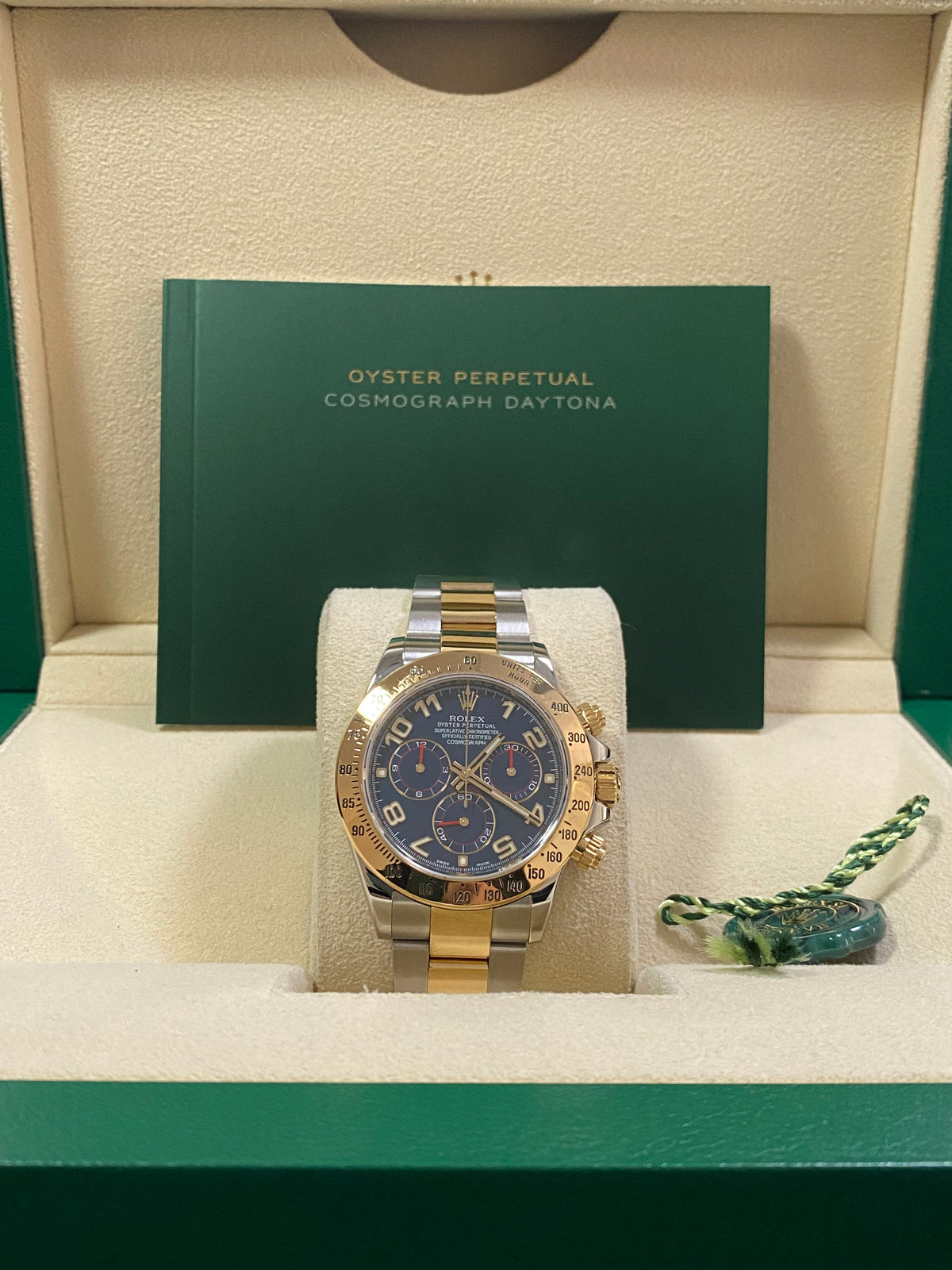 Rolex Steel and Yellow Gold Cosmograph Daytona - Blue Racing Dial - 116523