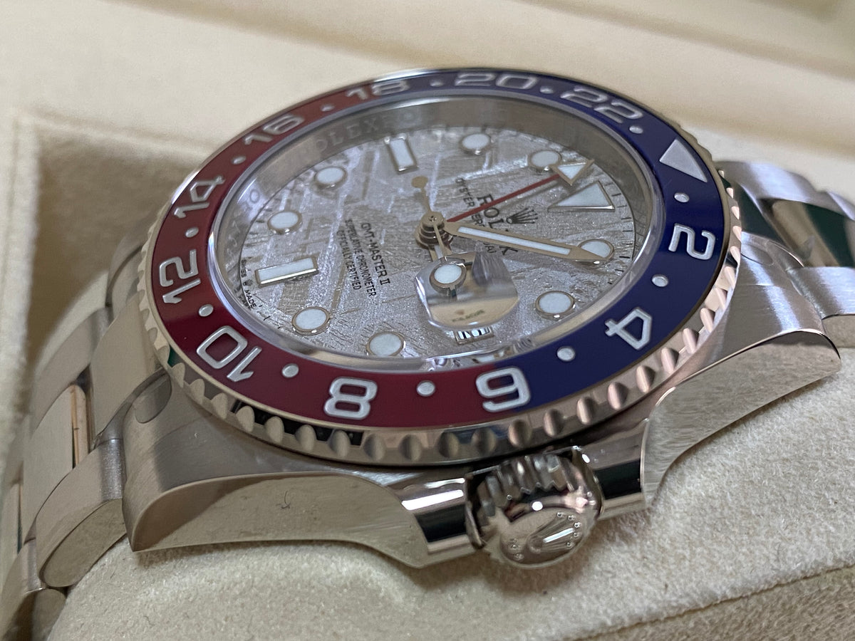 Rolex White Gold GMT-Master II - 2022 - "Pepsi" Bezel - Meteorite Dial - Oyster Bracelet - 126719BLRO *COMPLETE SET*