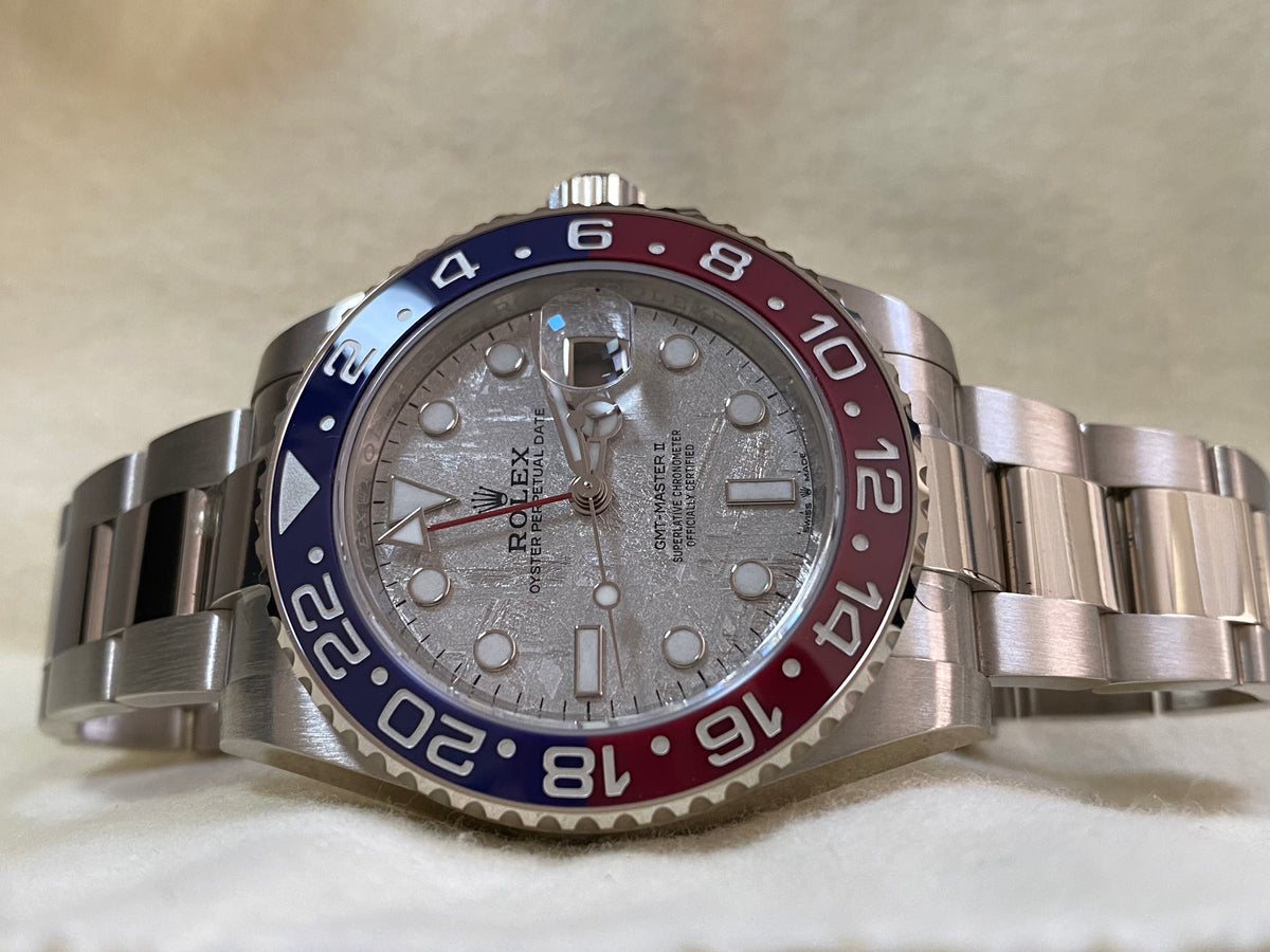 Rolex White Gold GMT-Master II - 2022 - "Pepsi" Bezel - Meteorite Dial - Oyster Bracelet - 126719BLRO *COMPLETE SET*