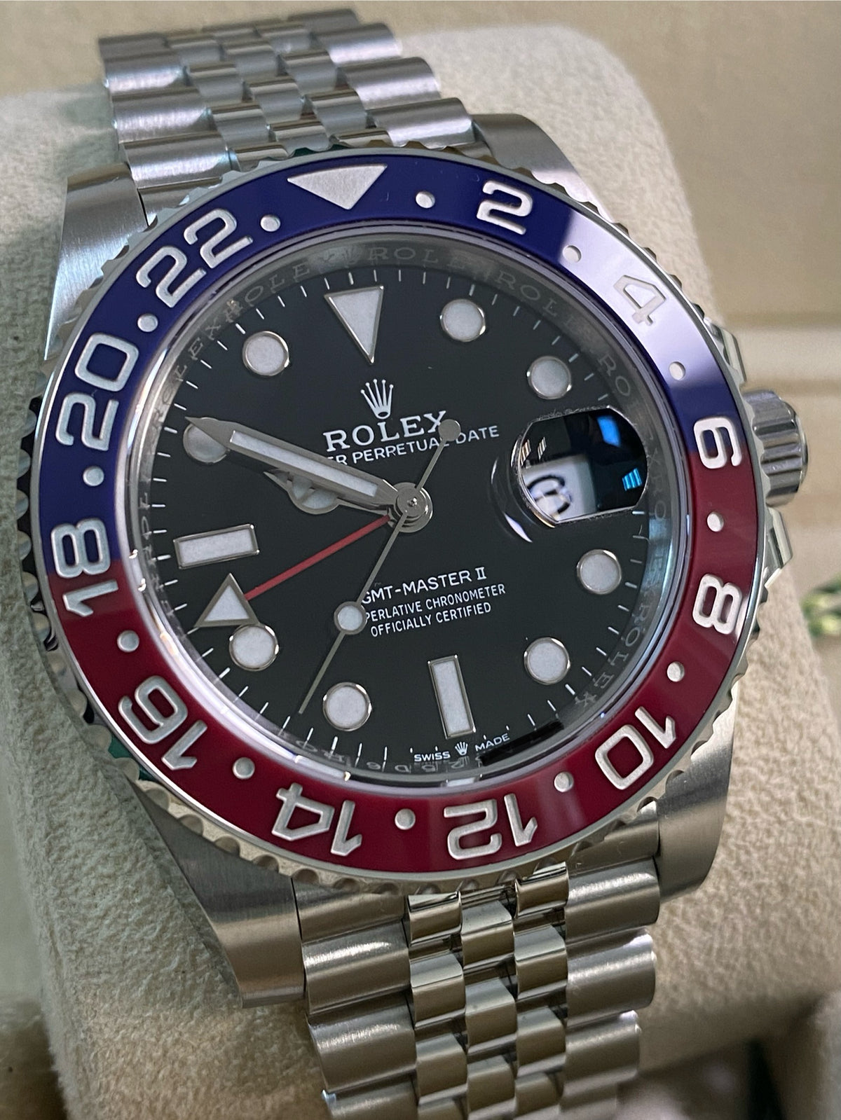 Rolex Steel GMT-Master II - 2021 -"Pepsi" - Black Dial - Jubilee Bracelet - 126710BLRO *NOS*