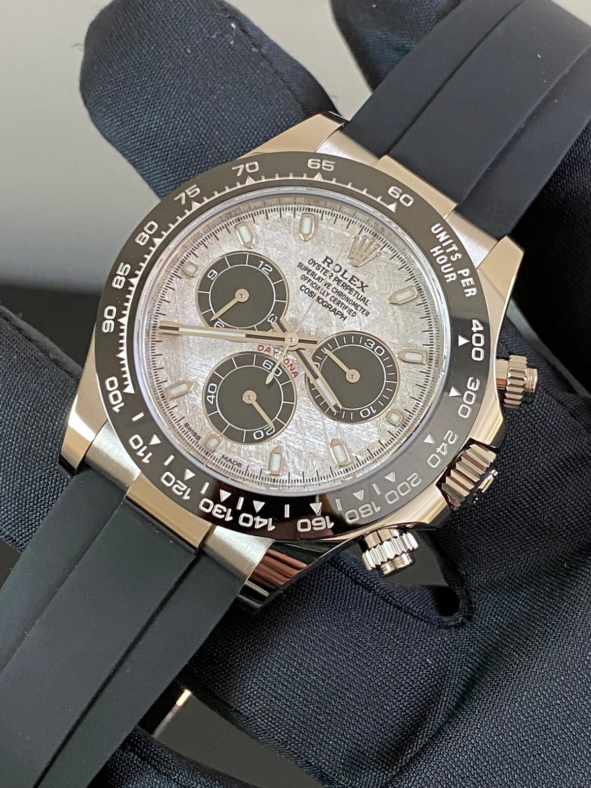 Rolex White Gold Cosmograph Daytona - 2024 - Meteorite Dial - Ceramic Bezel - Oysterflex - 116519LN *FULL SET*