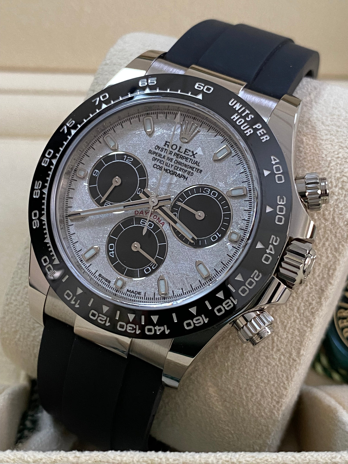 Rolex White Gold Cosmograph Daytona - 2024 - Meteorite Dial - Ceramic Bezel - Oysterflex - 116519LN *FULL SET*