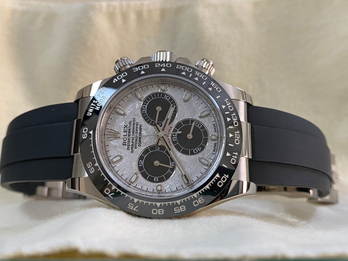 Rolex White Gold Cosmograph Daytona - 2024 - Meteorite Dial - Ceramic Bezel - Oysterflex - 116519LN *FULL SET*