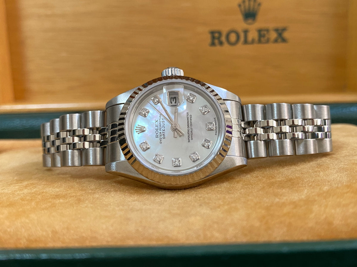 Rolex Steel Lady-Datejust - U serial- Fluted Bezel - Mother of Pearl Diamond Dial - Jubilee Bracelet - 69174