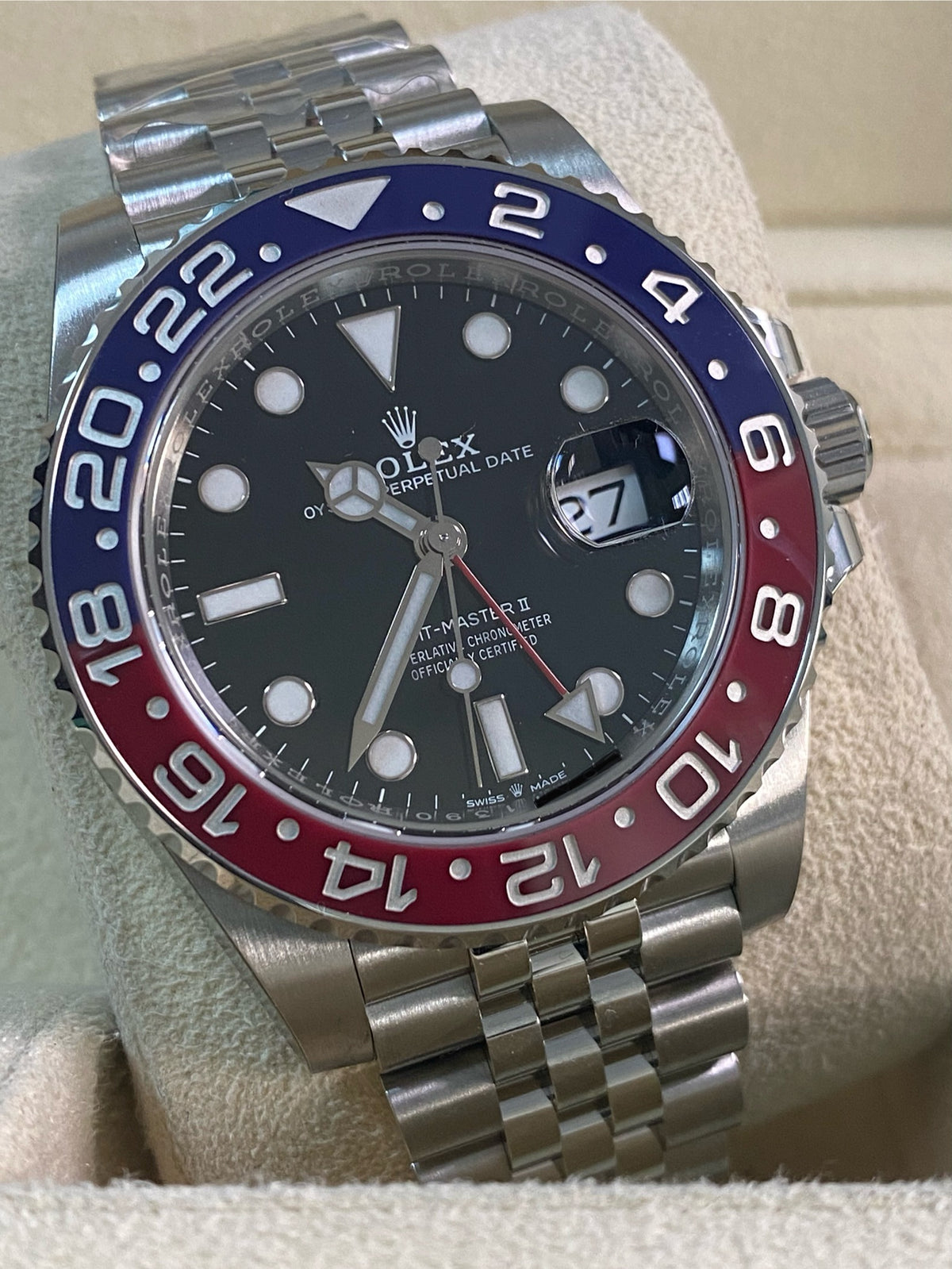 Rolex Steel GMT-Master II - 2019 -"Pepsi" - Black Dial - Jubilee Bracelet - 126710BLRO *FULL STICKERS*