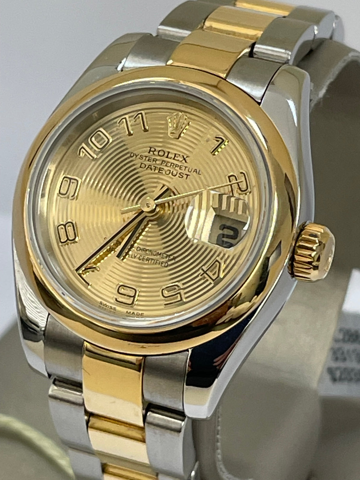 Rolex Yellow Gold and Steel Lady-Datejust - F Serial - Smooth Bezel - Champagne Dial - Oyster Bracelet - 179163