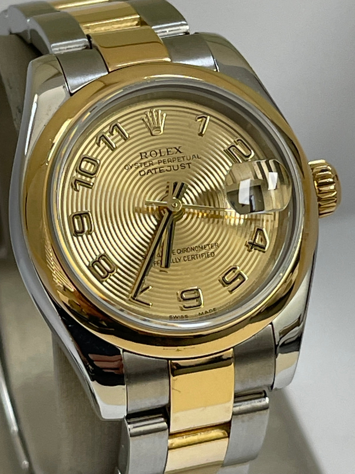 Rolex Yellow Gold and Steel Lady-Datejust - F Serial - Smooth Bezel - Champagne Dial - Oyster Bracelet - 179163