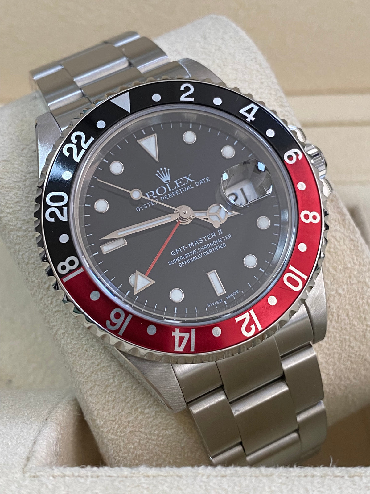 Rolex Steel GMT-Master II - K serial - "Coke" Pre Ceramic Bezel - Black Dial - Oyster Bracelet - 16710