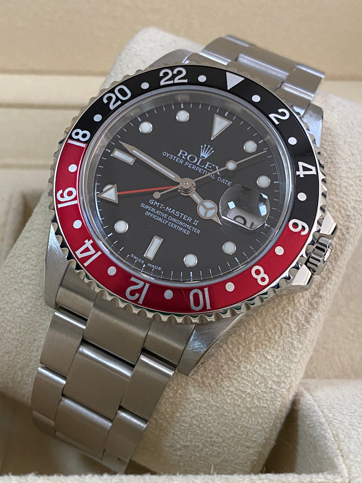 Rolex Steel GMT-Master II - K serial - "Coke" Pre Ceramic Bezel - Black Dial - Oyster Bracelet - 16710