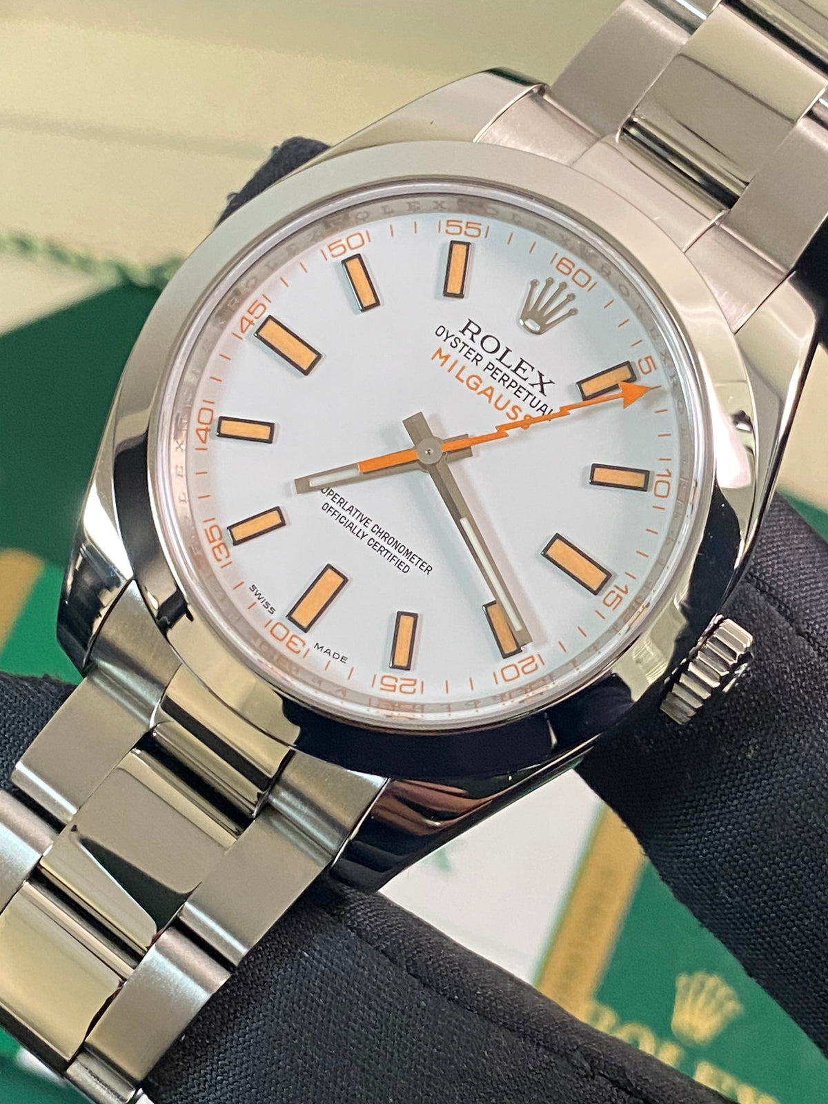 Rolex Milgauss - 2018 - White Dial & Orange Accents - 116400 *FULL SET*