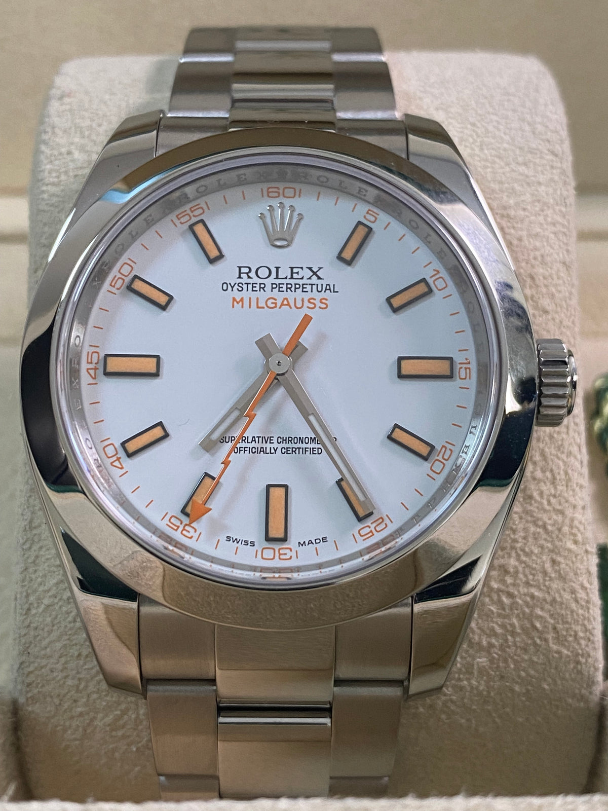 Rolex Milgauss - 2018 - White Dial & Orange Accents - 116400 *FULL SET*