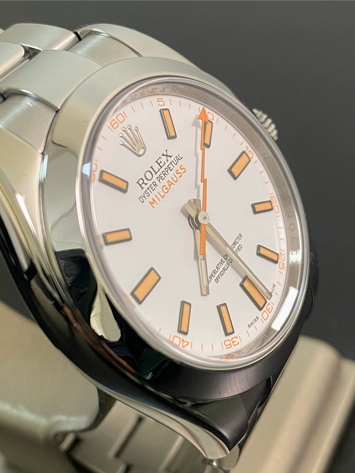 Rolex Milgauss - 2018 - White Dial & Orange Accents - 116400 *FULL SET*