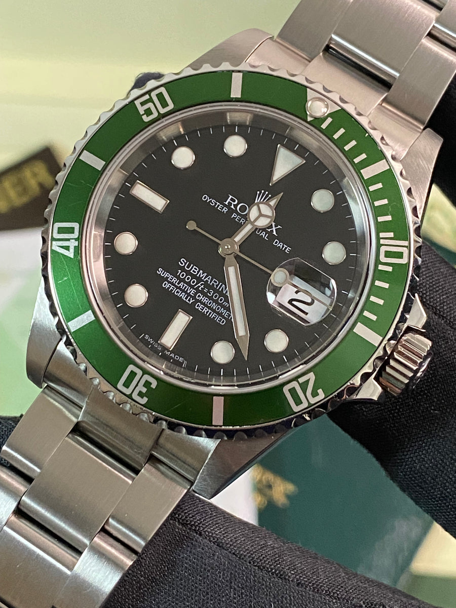 Rolex Steel Submariner Date - Z serial - "Kermit" - Pre-Ceramic Bezel - 16610LV *UNPOLISHED*