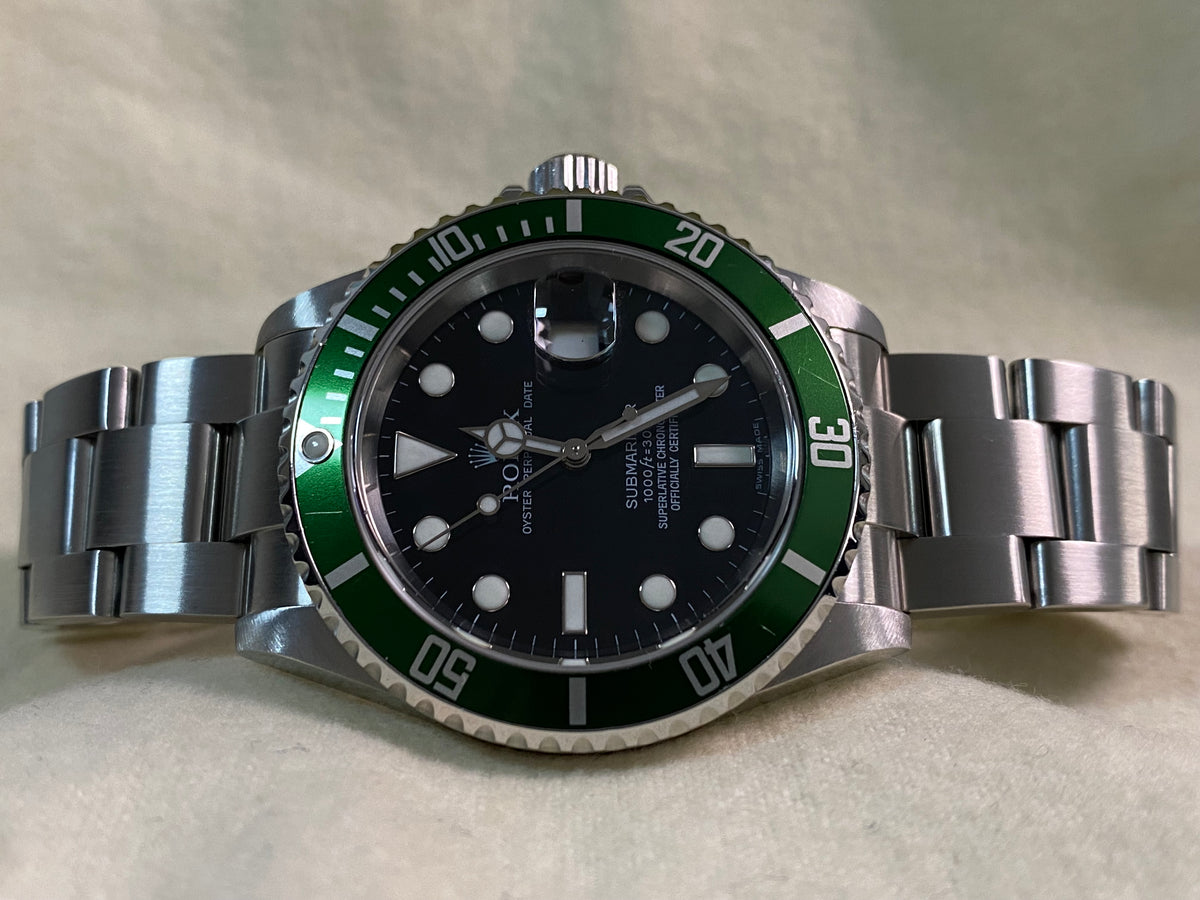 Rolex Steel Submariner Date - Z serial - "Kermit" - Pre-Ceramic Bezel - 16610LV *UNPOLISHED*