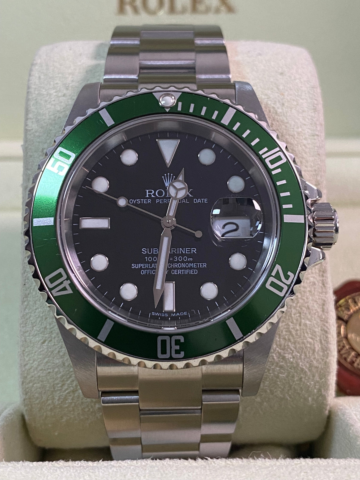 Rolex Steel Submariner Date - Z serial - "Kermit" - Pre-Ceramic Bezel - 16610LV *UNPOLISHED*