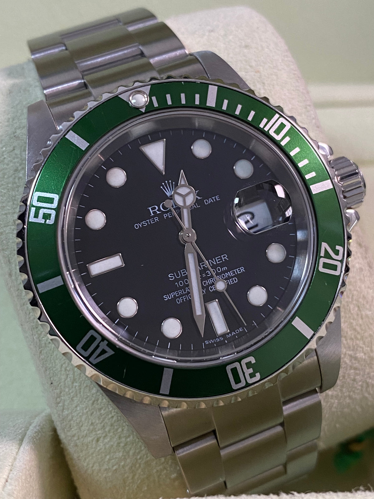 Rolex Steel Submariner Date - Z serial - "Kermit" - Pre-Ceramic Bezel - 16610LV *UNPOLISHED*