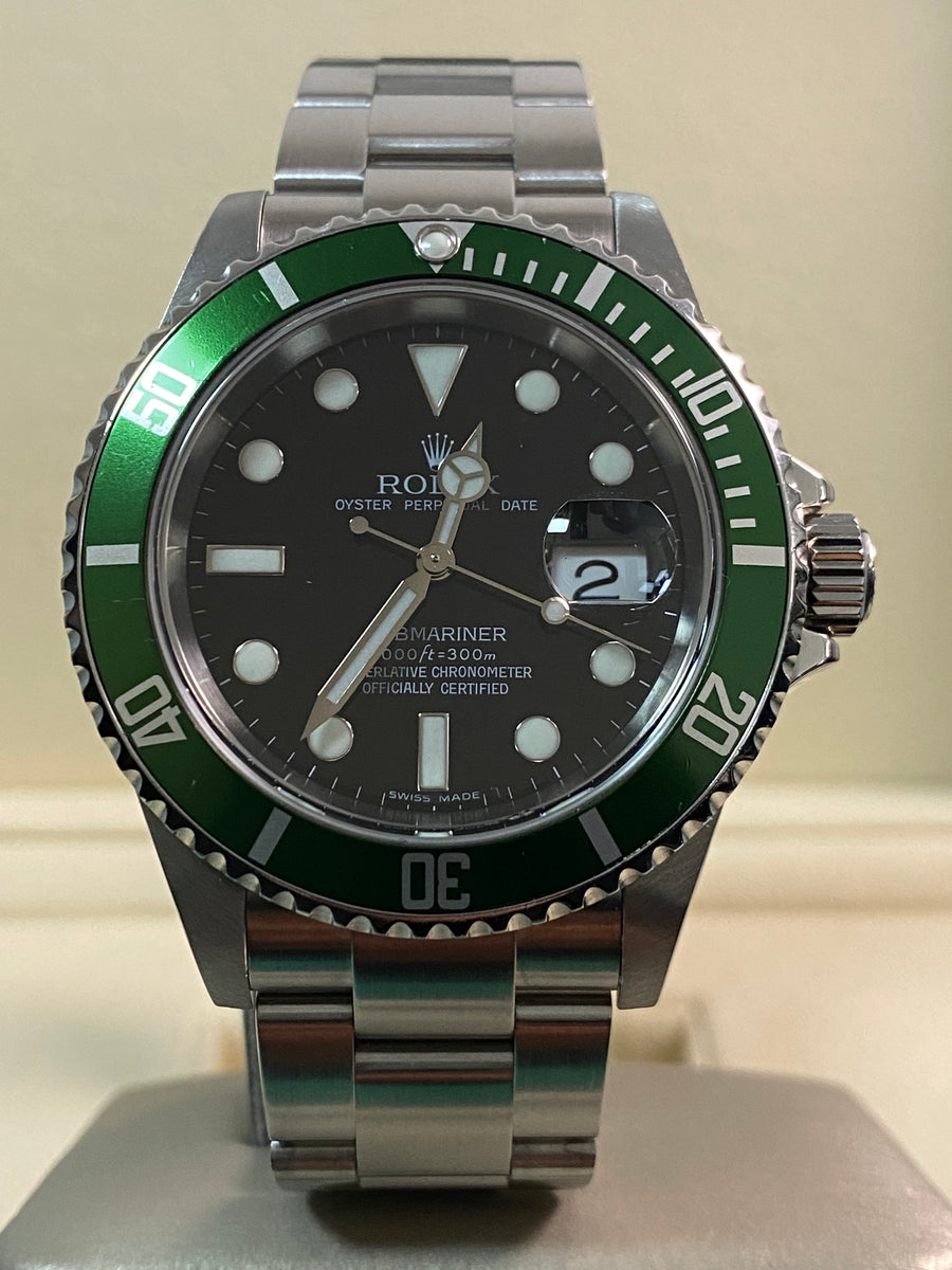 Rolex Steel Submariner Date - Z serial - "Kermit" - Pre-Ceramic Bezel - 16610LV *UNPOLISHED*