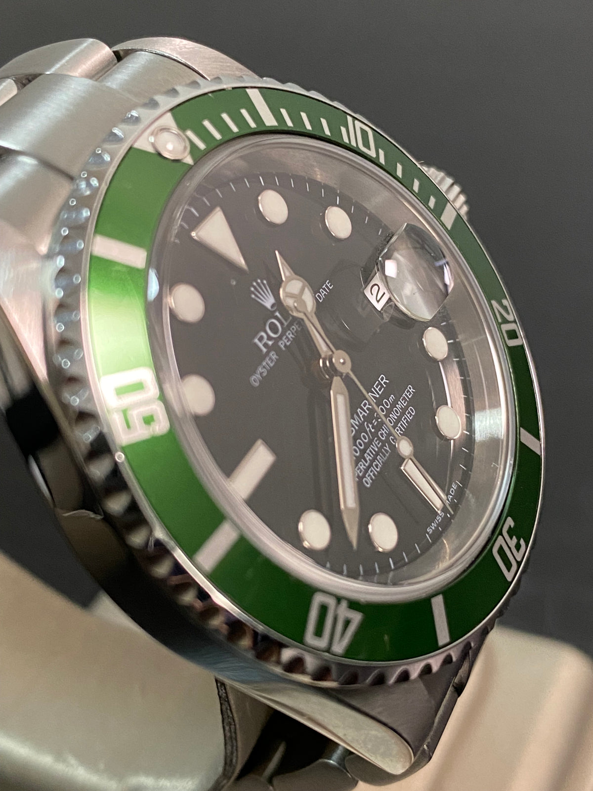 Rolex Steel Submariner Date - Z serial - "Kermit" - Pre-Ceramic Bezel - 16610LV *UNPOLISHED*