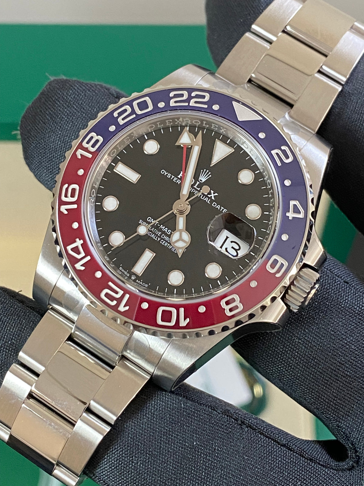 Rolex Oystersteel GMT-Master II - 2023 -"Pepsi" - Black Dial - Oyster Bracelet - 126710BLRO *FULL STICKERS*