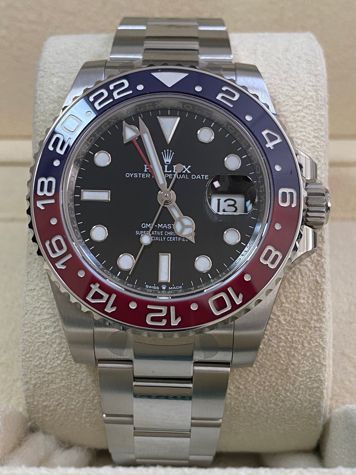 Rolex Oystersteel GMT-Master II - 2023 -"Pepsi" - Black Dial - Oyster Bracelet - 126710BLRO *FULL STICKERS*