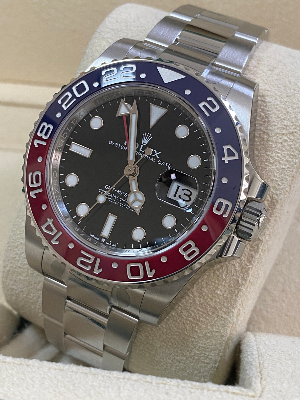 Rolex Oystersteel GMT-Master II - 2023 -"Pepsi" - Black Dial - Oyster Bracelet - 126710BLRO *FULL STICKERS*