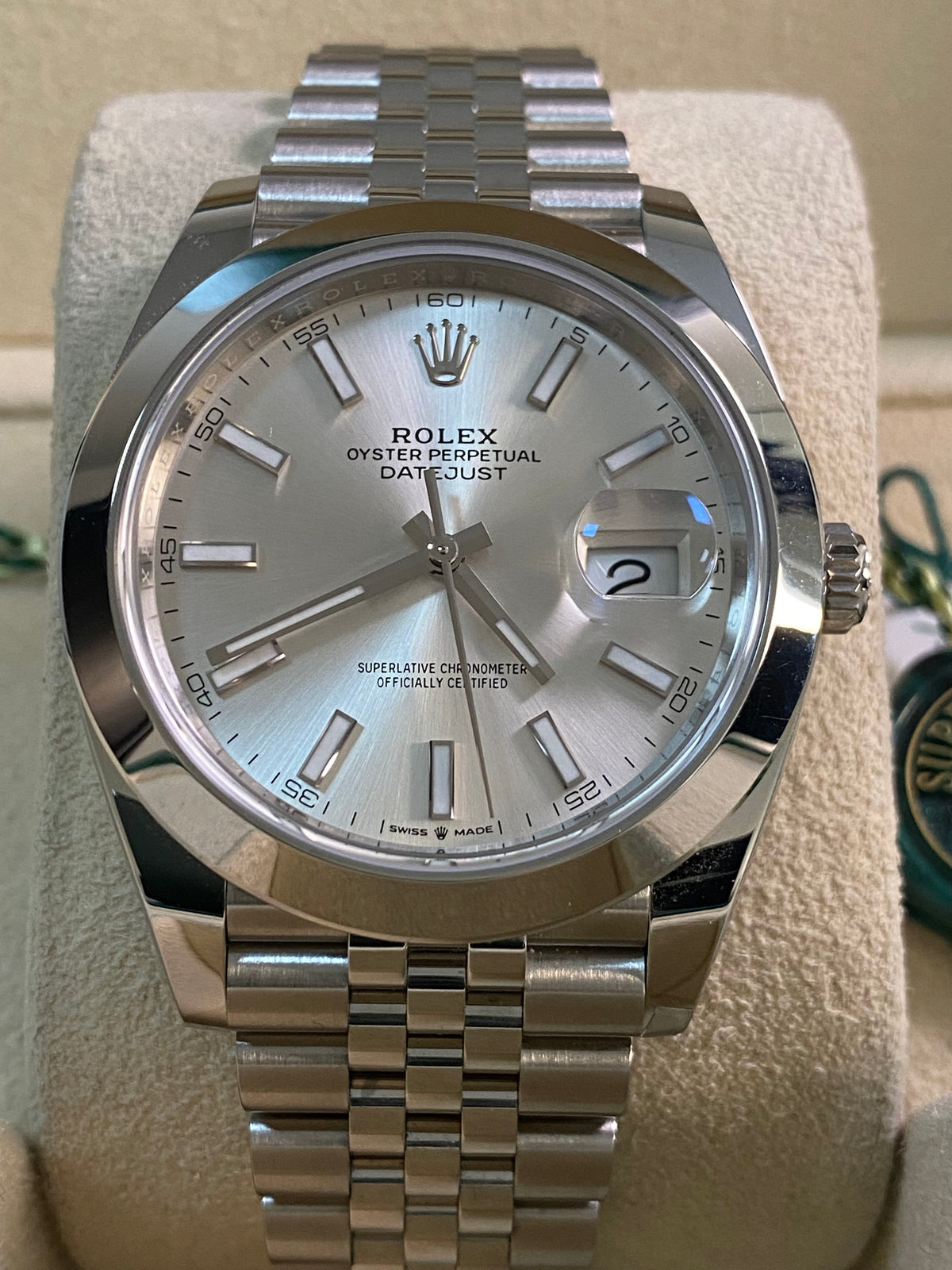 Rolex Steel Datejust 41 - 2024 - Smooth Bezel - Silver Index Dial - Jubilee Bracelet - 126300 *FULL SET*