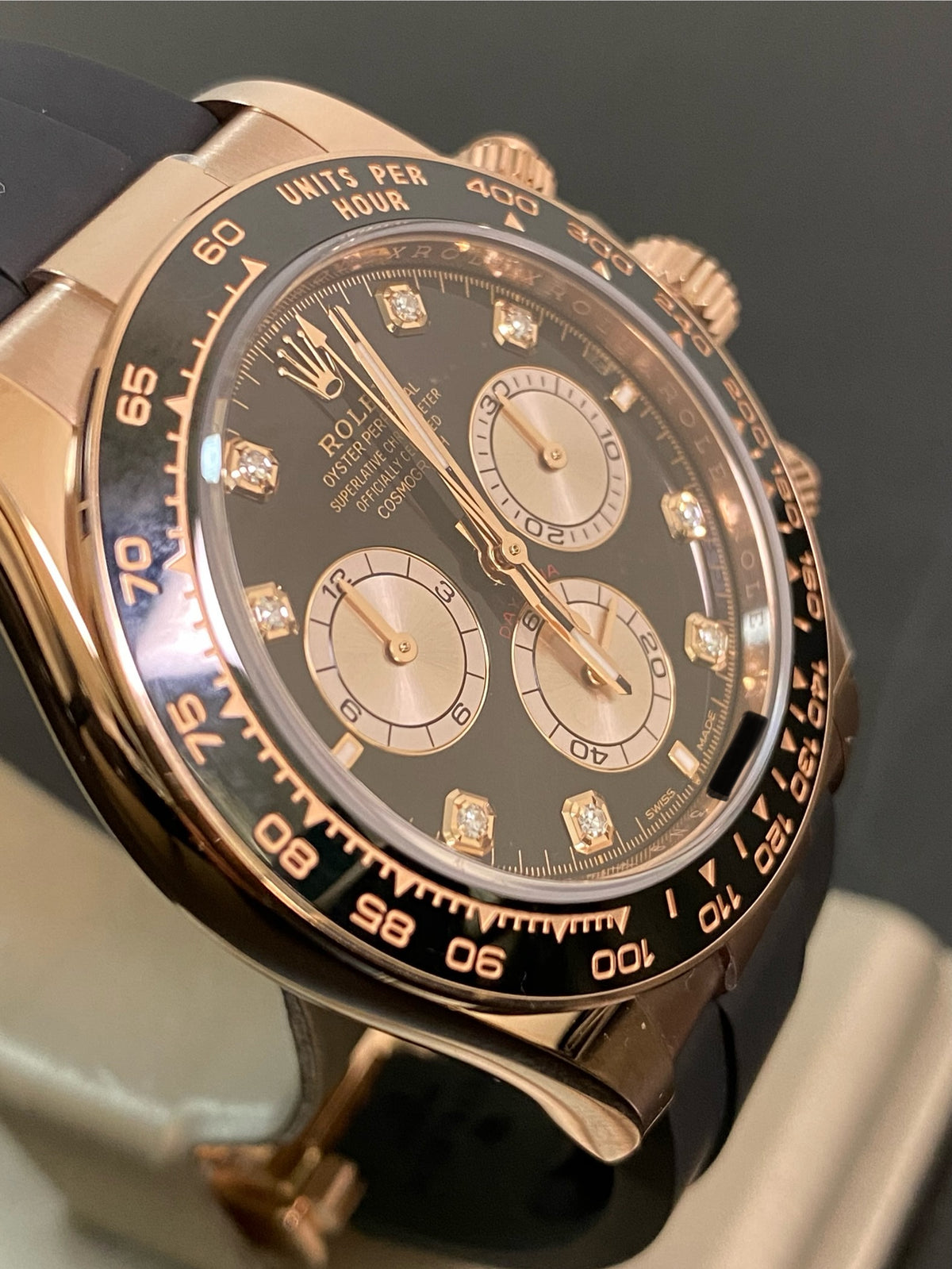 Rolex Everose Gold Cosmograph Daytona - 2024 - Black Diamond Dial - Oysterflex - 126515LN *FULL SET*