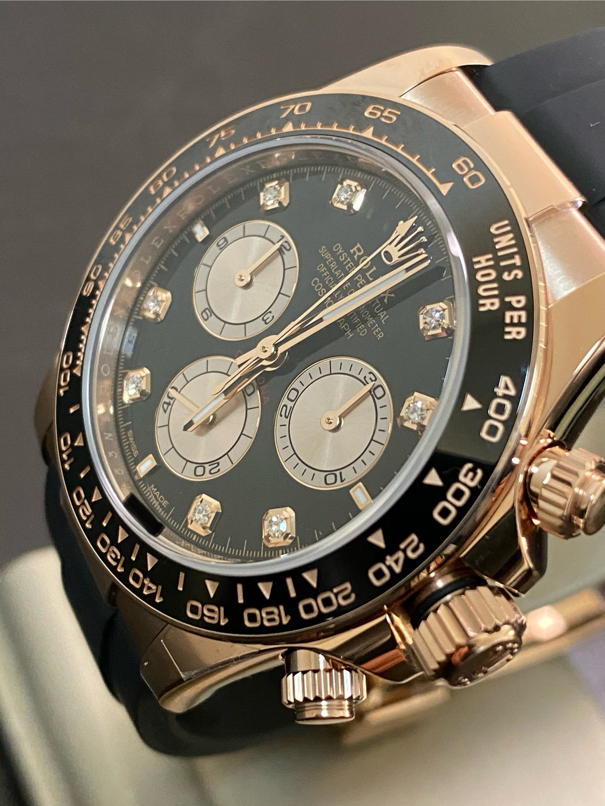 Rolex Everose Gold Cosmograph Daytona - 2024 - Black Diamond Dial - Oysterflex - 126515LN *FULL SET*