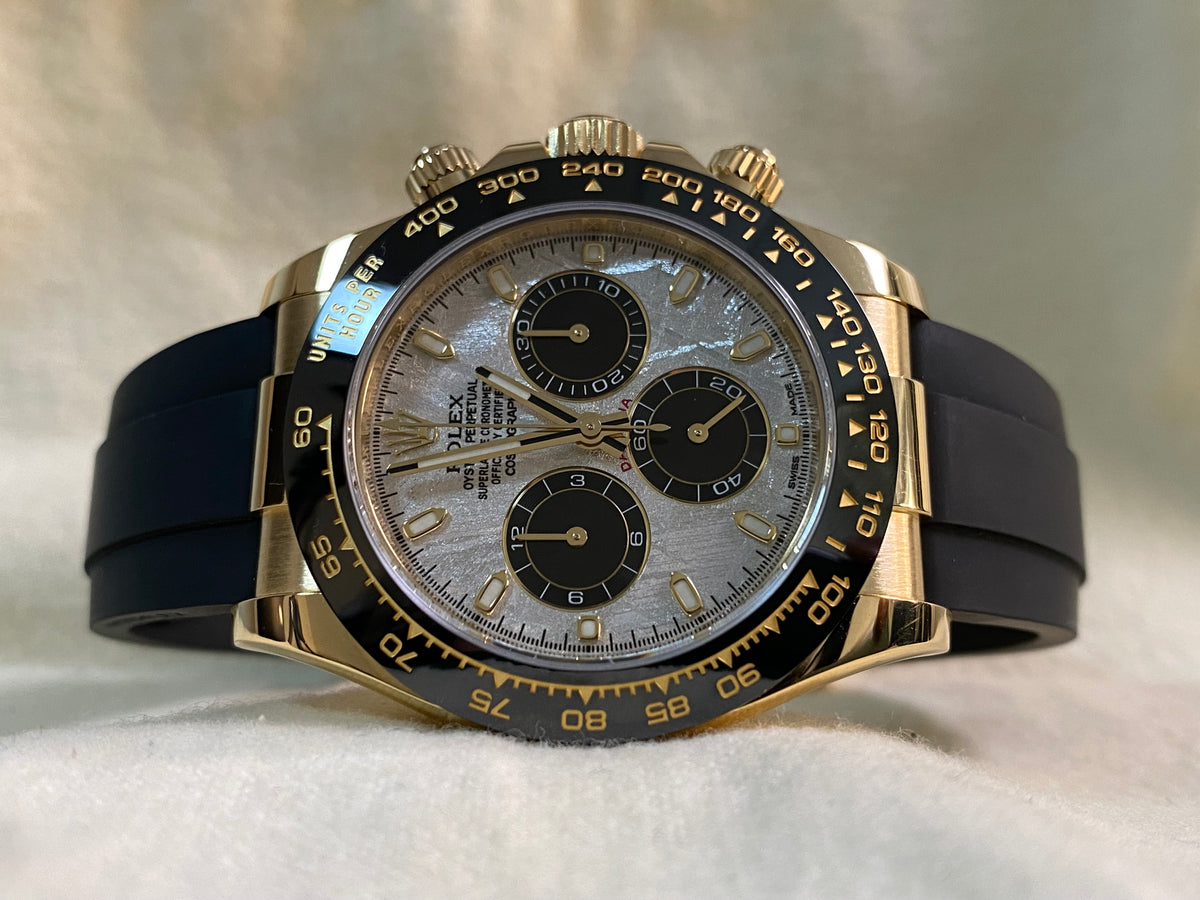 Rolex Yellow Gold Cosmograph Daytona - 2022 - Meteorite Dial - Oysterflex - 116518LN *FULL SET*