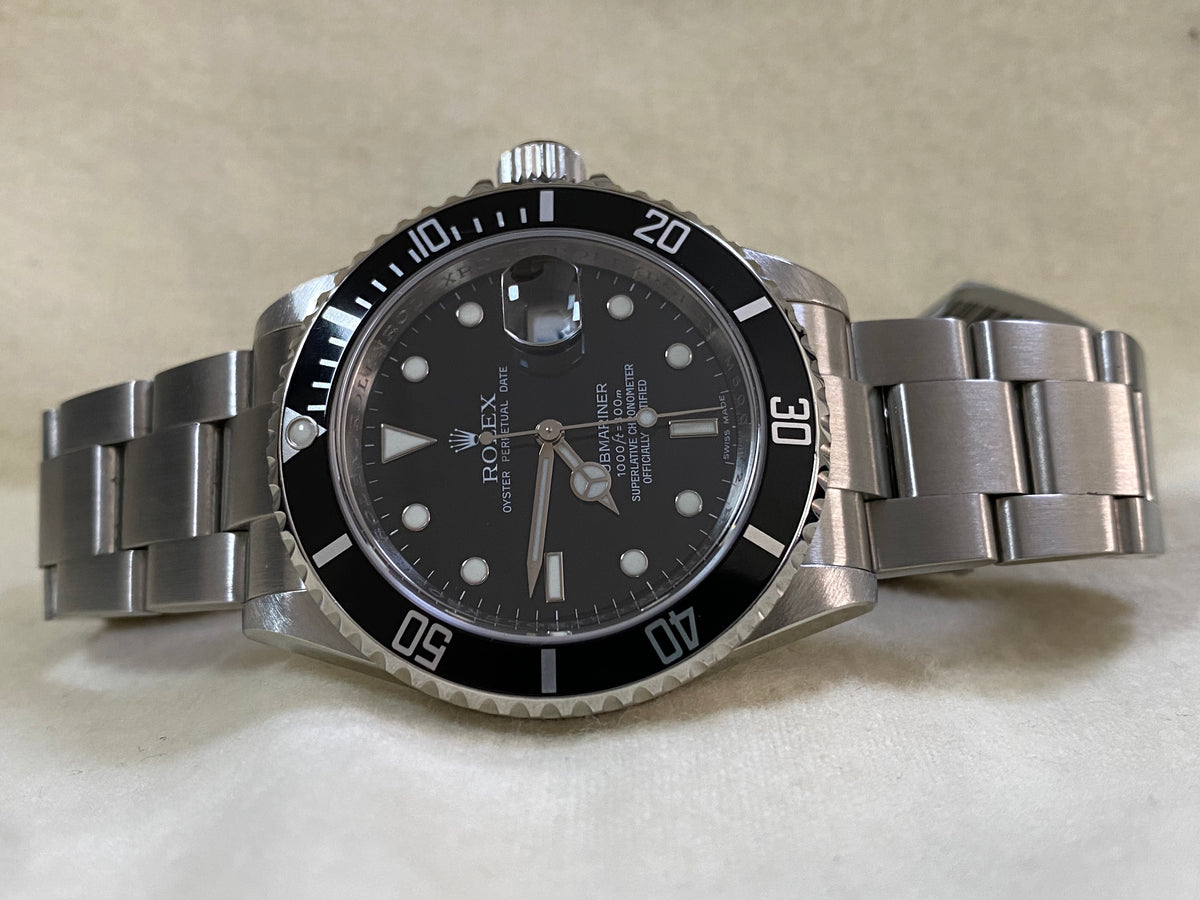 Rolex Steel Submariner Date - M serial - Pre Ceramic Bezel - Black Dial - 16610