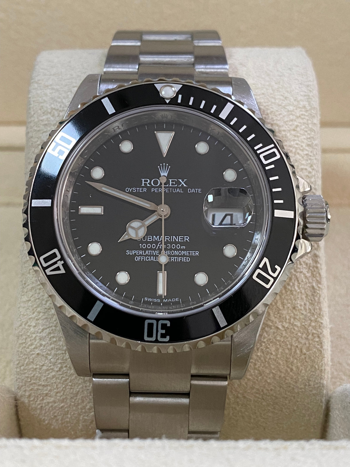 Rolex Steel Submariner Date - M serial - Pre Ceramic Bezel - Black Dial - 16610