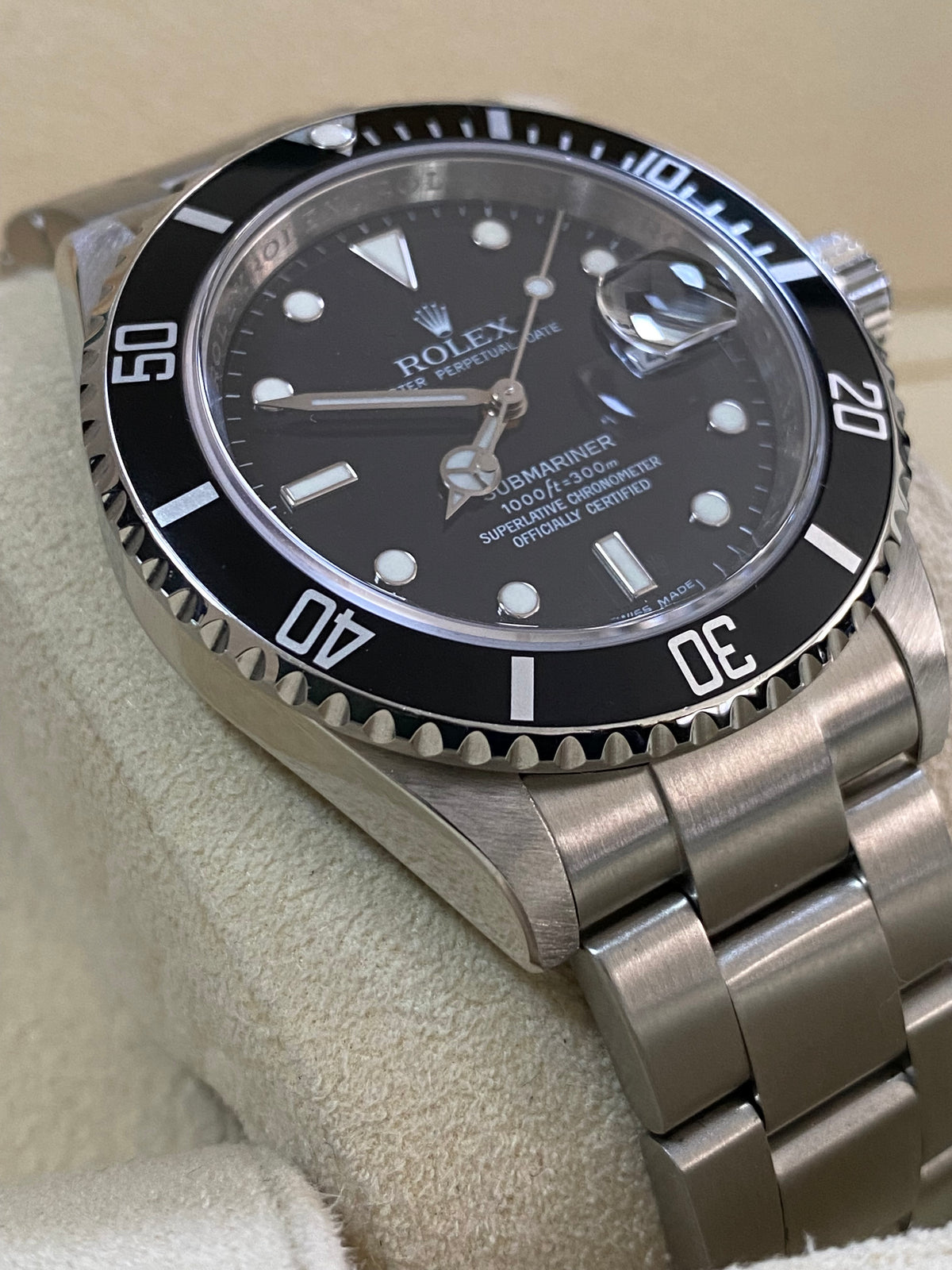 Rolex Steel Submariner Date - M serial - Pre Ceramic Bezel - Black Dial - 16610