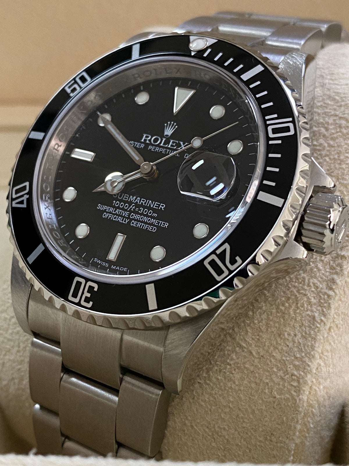 Rolex Steel Submariner Date - M serial - Pre Ceramic Bezel - Black Dial - 16610