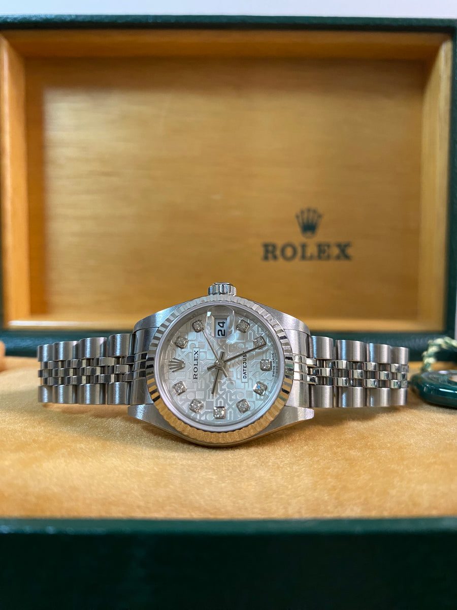 Rolex Steel Lady-Datejust - Y serial - Fluted Bezel - Anniversary Diamond Dial - Jubilee Bracelet - 79174