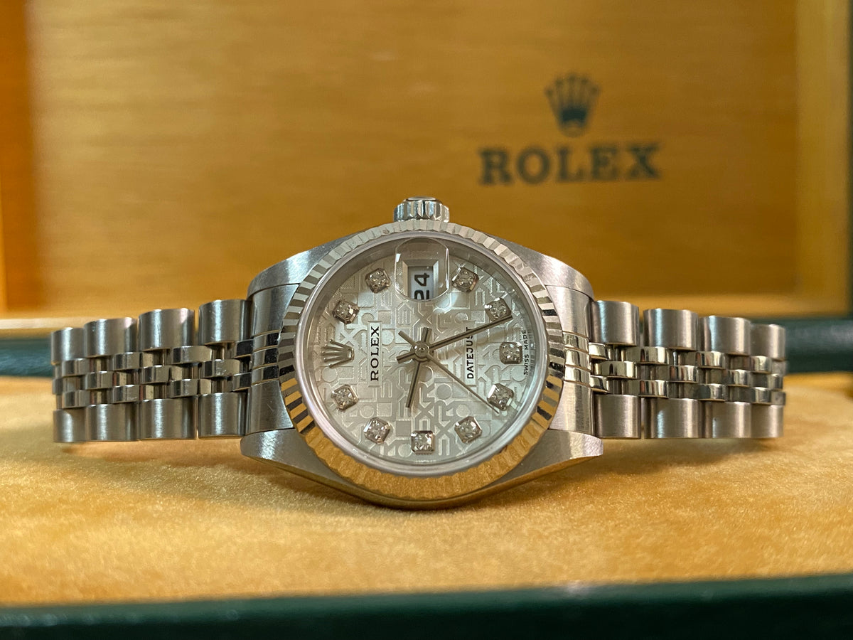 Rolex Steel Lady-Datejust - Y serial - Fluted Bezel - Anniversary Diamond Dial - Jubilee Bracelet - 79174