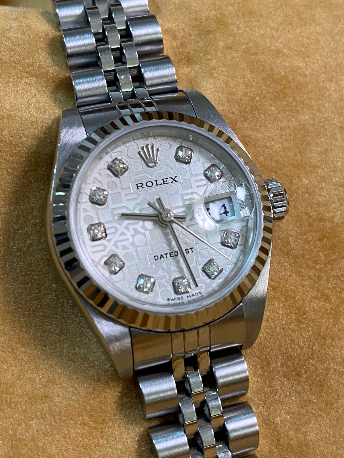 Rolex Steel Lady-Datejust - Y serial - Fluted Bezel - Anniversary Diamond Dial - Jubilee Bracelet - 79174