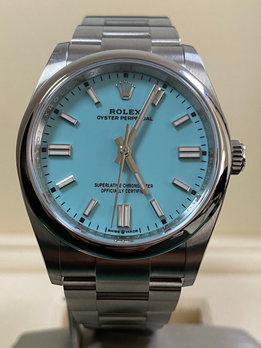 Rolex Oyster Perpetual 36 - 2024 - Domed Bezel - Tiffany Dial - Oyster Bracelet - 126000 *FULL SET*