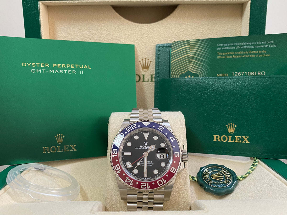 Rolex Oystersteel GMT-Master II - 2023 -"Pepsi" - Black Dial - Jubilee Bracelet - 126710BLRO *COMPLETE SET*