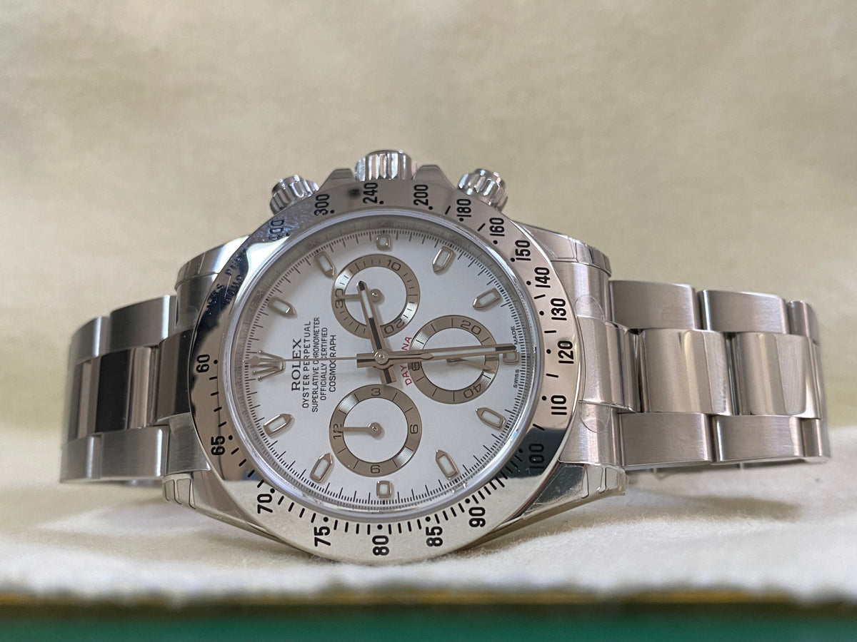 Rolex Steel Cosmograph Daytona - 2016 - White Index Dial - 116520 - *FULL STICKERS*