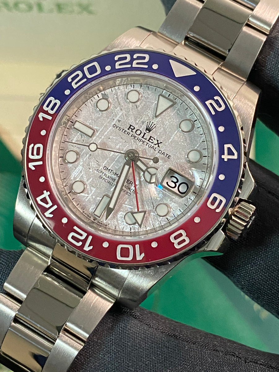 Rolex White Gold GMT-Master II - 2020 - "Pepsi" Bezel - Meteorite Dial - Oyster Bracelet - 126719BLRO *FULL SET*