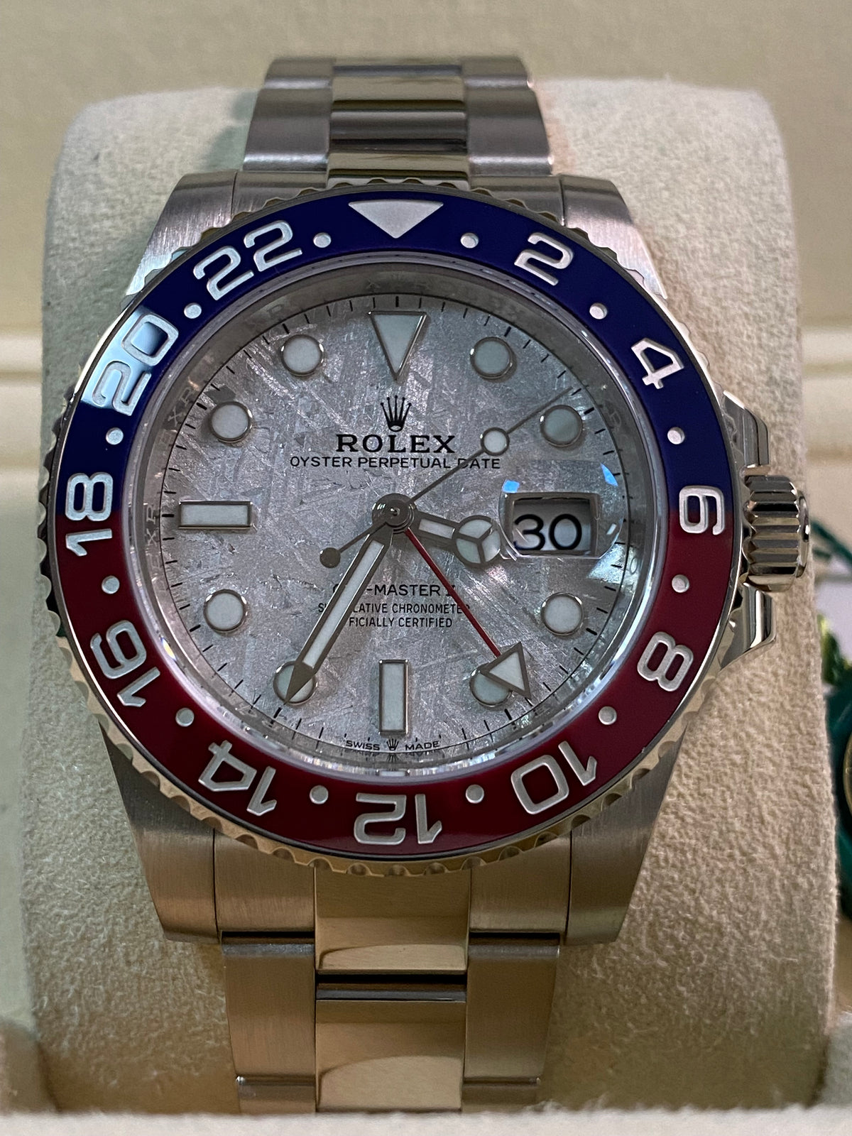 Rolex White Gold GMT-Master II - 2020 - "Pepsi" Bezel - Meteorite Dial - Oyster Bracelet - 126719BLRO *FULL SET*