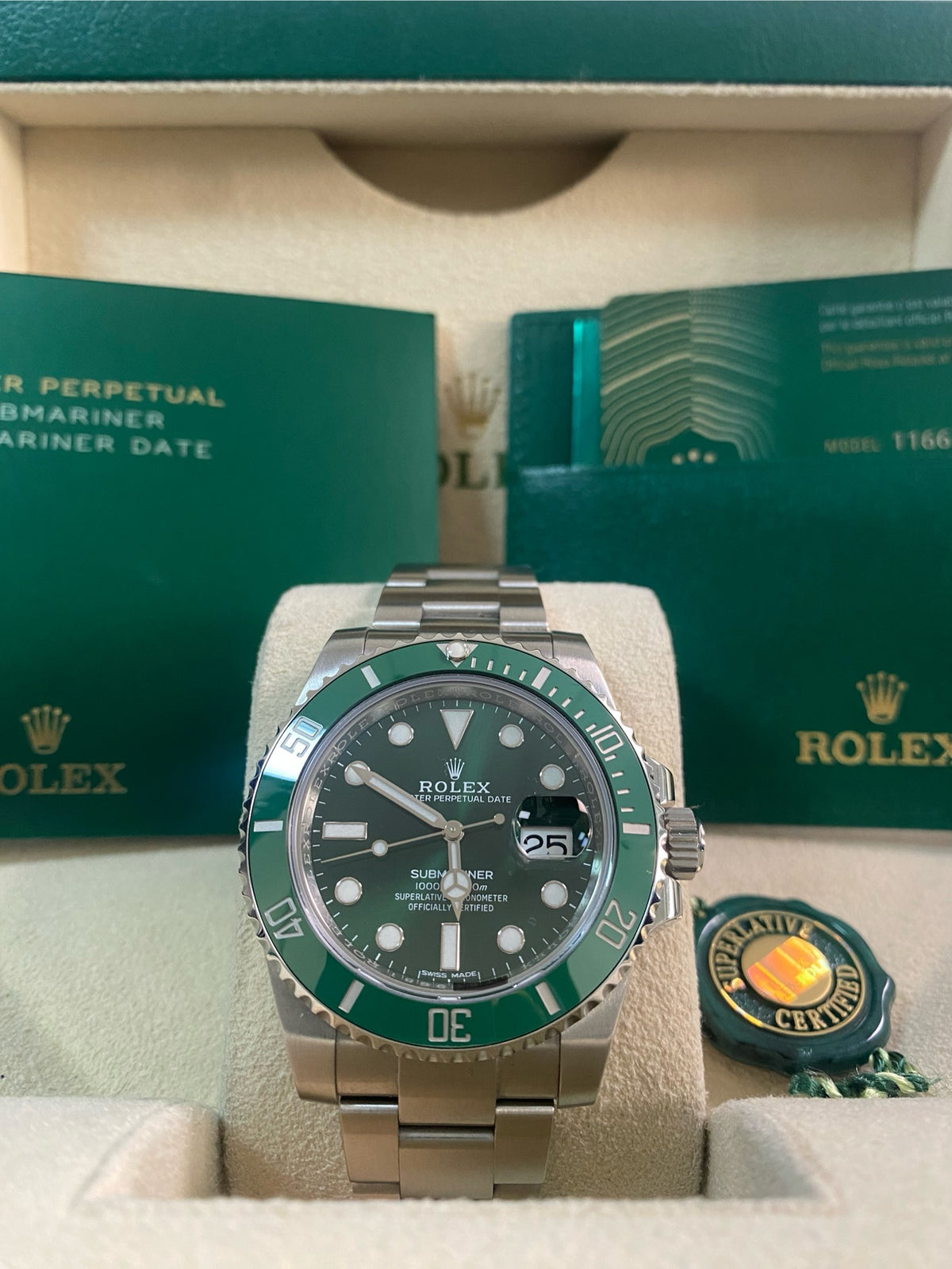 Rolex Steel Submariner Date - 2020 - "Hulk" - 116610LV *New Style Card*