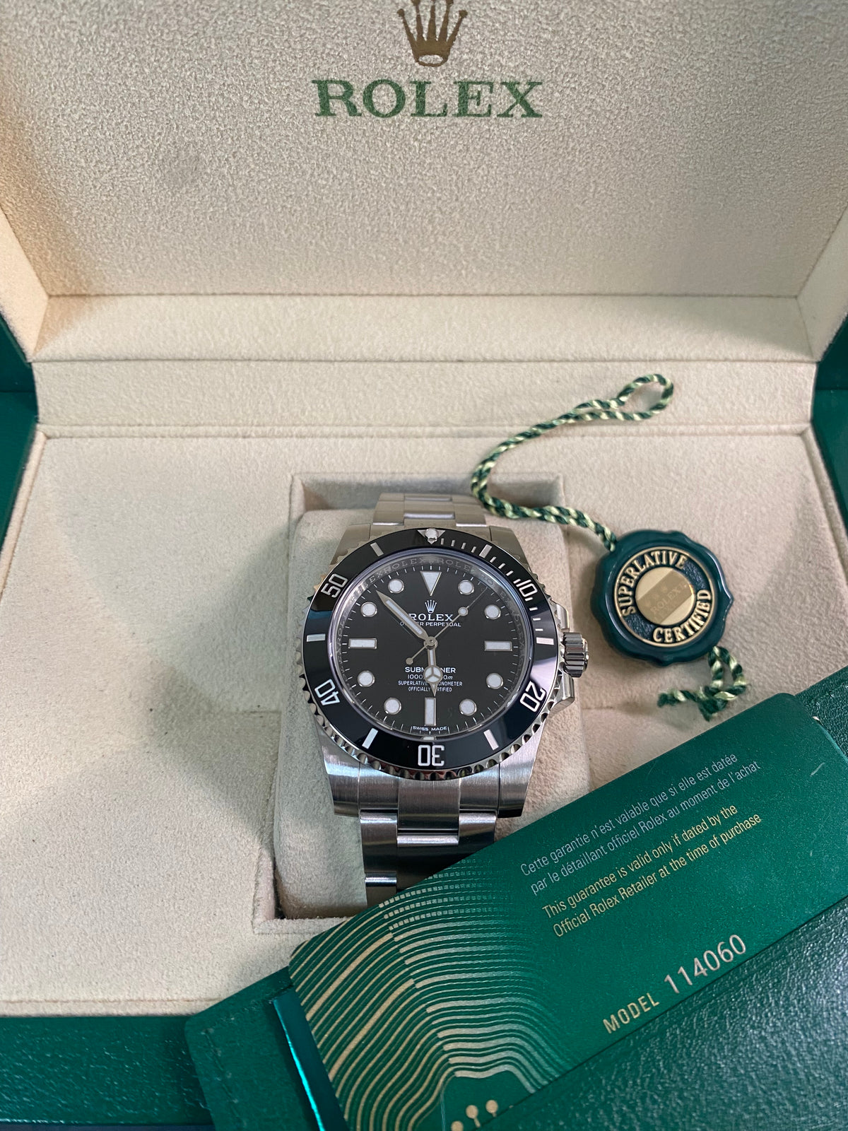 Rolex Steel Submariner No Date - 2020 - Black Dial - 114060 *New Style Card*