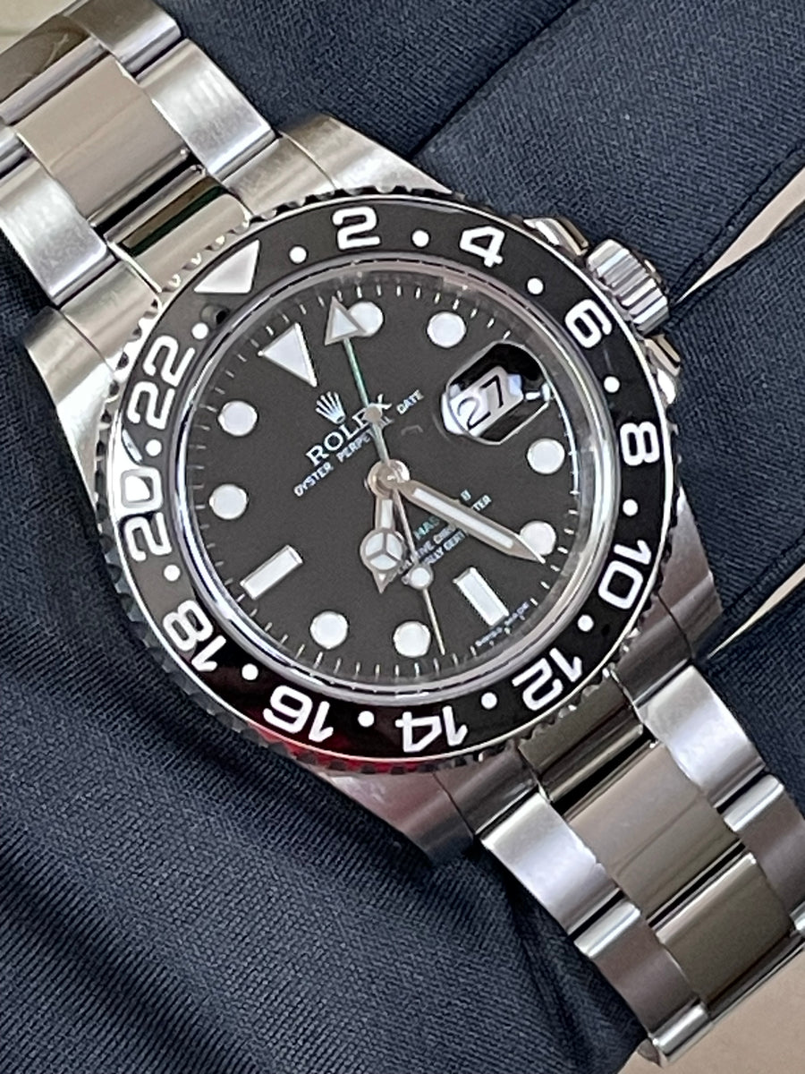 Rolex Steel GMT-Master II - M serial - Black Bezel - Black Dial - Oyster Bracelet - 116710LN