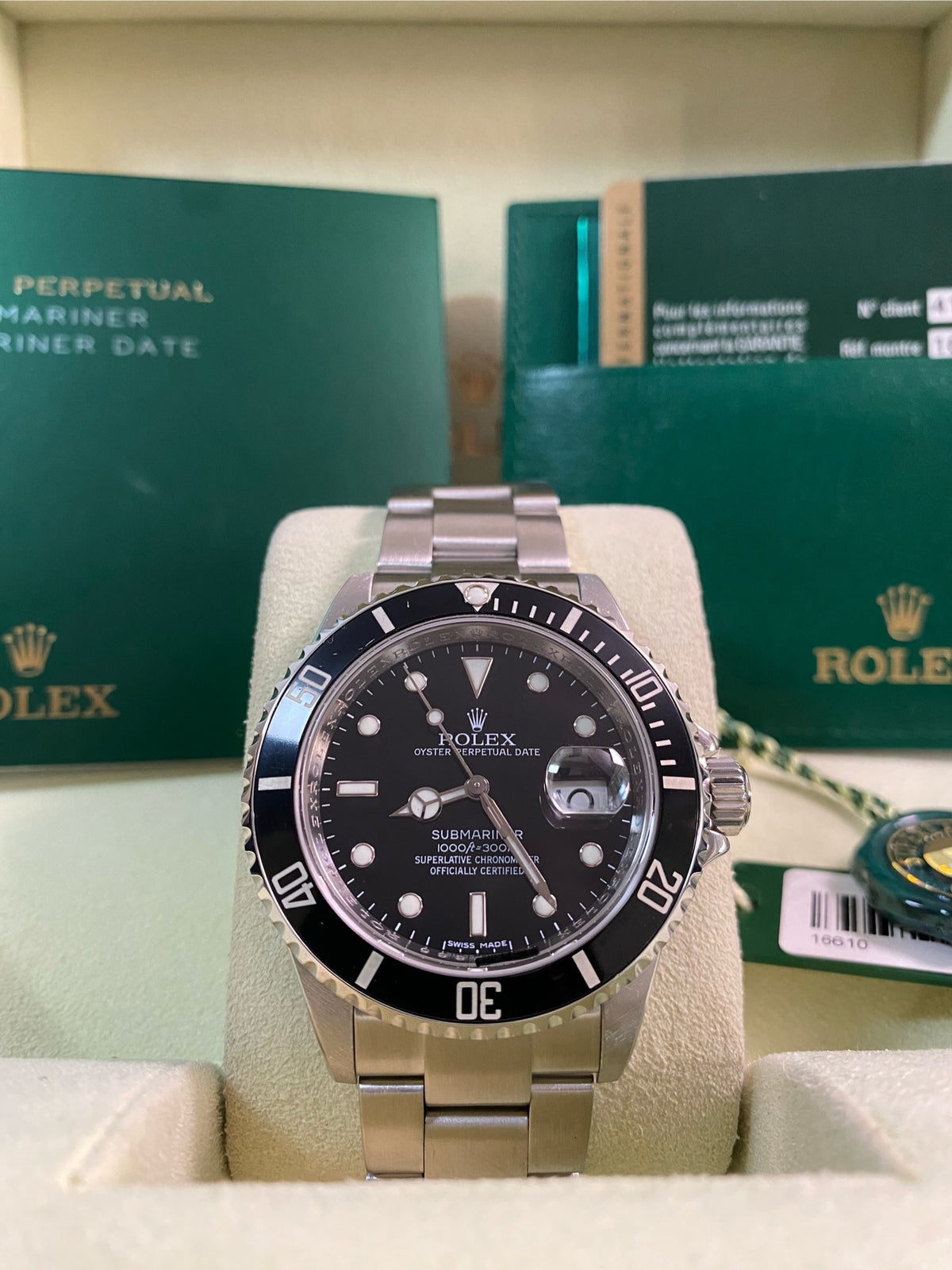 Rolex Steel Submariner Date - 2008 - Pre-Ceramic Bezel - Black Dial - 16610 *FULL SET*