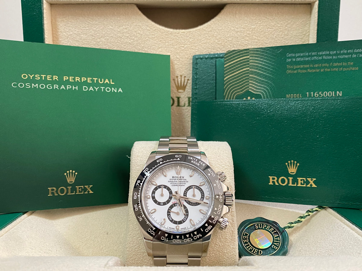 Rolex Steel Cosmograph Daytona - 2020 - "Panda" - White Index Dial - 116500LN COMPLETE SET *NEW STYLE CARD*