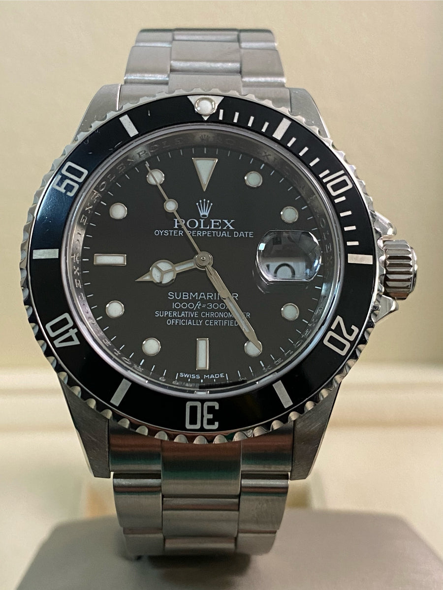 Rolex Steel Submariner Date - 2008 - Pre-Ceramic Bezel - Black Dial - 16610 *FULL SET*