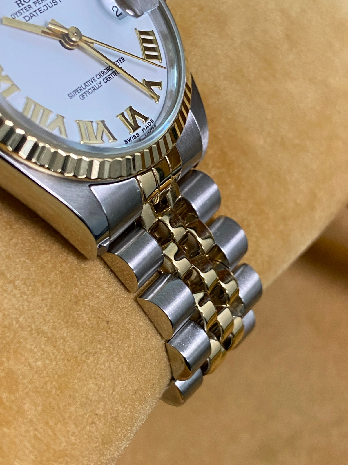 Rolex Steel & Yellow Gold Datejust 31 - P serial - Fluted Bezel - White Roman Dial - Jubilee Bracelet - 78273