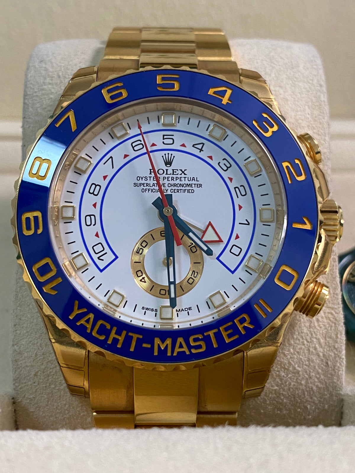 Rolex Yellow Gold Yacht-Master II - 2015 - White Dial - 116688 *FULL SET*