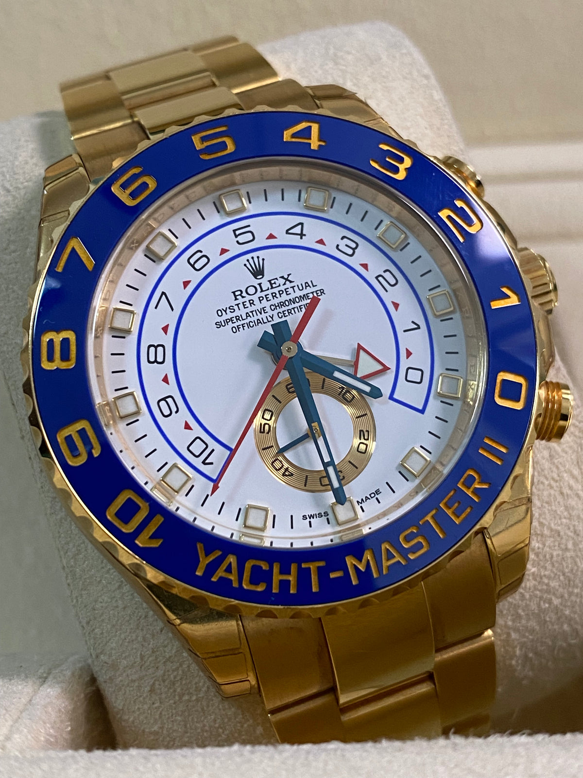 Rolex Yellow Gold Yacht-Master II - 2015 - White Dial - 116688 *FULL SET*